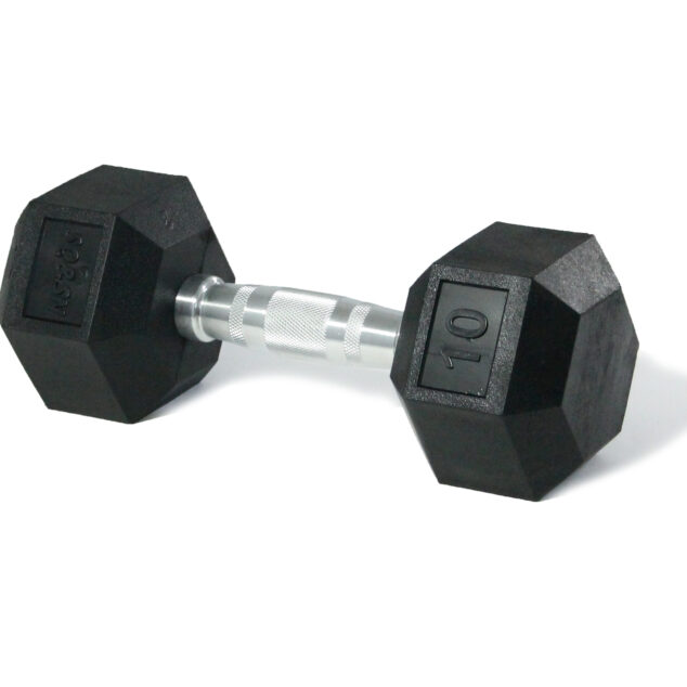 SQ&SN Hexagon Håndvægt (30 kg) med forkromet greb. Udstyr til crossfit træning, styrketræning og funktionel træning